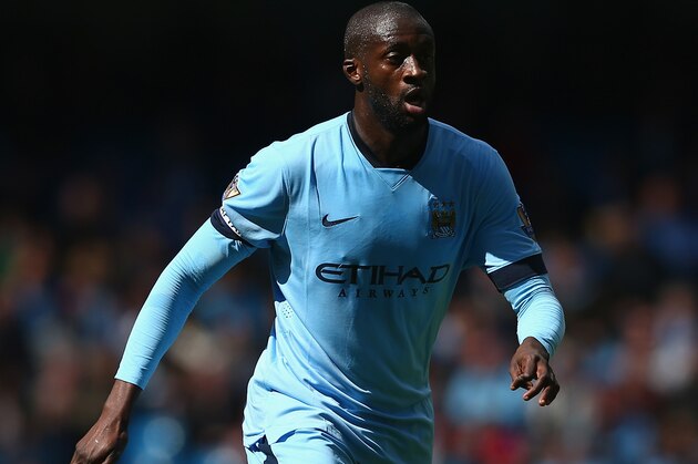 MANCHESTER, ENGLAND - APRIL 19:  Yaya Toure of Manchester City in action during the Barclays Premier League match between Manchester City and West Ham United at Etihad Stadium  on April 19, 2015 in Manchester, England.  (Photo by Clive Brunskill/Getty Images)