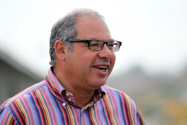 LOUISVILLE, KY - MAY 01:  Ahmed Zayat, owner of Bodemeister, speaks to the meida during the morning exercise session in preparation for the 138th Kentucky Derby at Churchill Downs on May 1, 2012 in Louisville, Kentucky.  (Photo by Michael Heiman/Getty Images)