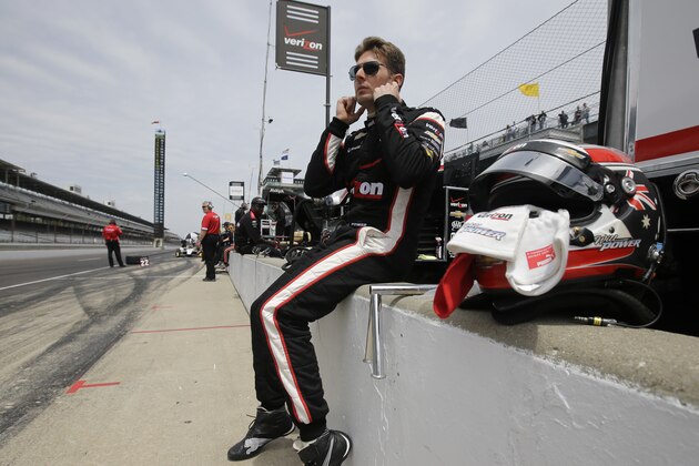Will Power, of Australia, watches during practice for the Indianapolis 500 auto race at Indianapolis Motor Speedway in Indianapolis, Thursday, May 14, 2015.  (AP Photo/Darron Cummings)