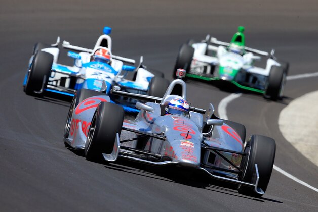 INDIANAPOLIS, IN - MAY 25:  Scott Dixon of New Zealand, driver of the #9 Target Chip Ganassi Racing Chevrolet Dallara, in action during the 98th running of the Indianapolis 500 Mile Race at Indianapolis Motorspeedway on May 25, 2014 in Indianapolis, Indiana.  (Photo by Jamie Squire/Getty Images)