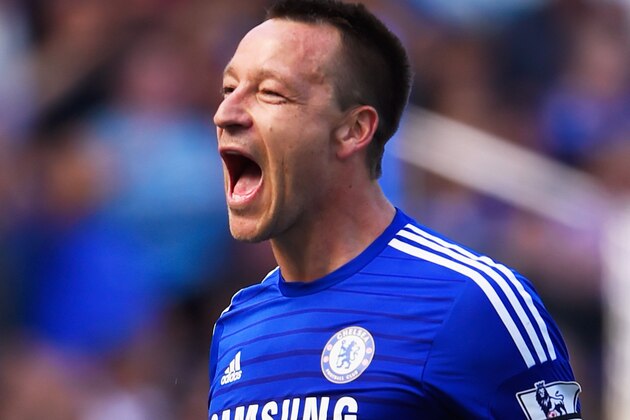 LONDON, ENGLAND - MAY 03:  John Terry of Chelsea celebrates winning the Premier League title after the Barclays Premier League match between Chelsea and Crystal Palace at Stamford Bridge on May 3, 2015 in London, England. Chelsea became champions with a 1-0 victory.  (Photo by Mike Hewitt/Getty Images)