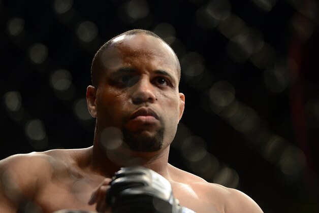 May 23, 2015; Las Vegas, NV, USA;  Daniel Cormier (blue gloves) enters the arena to fight Anthony Johnson (not pictured) for the light heavyweight championship bout during UFC 187 at MGM Grand Garden Arena. Cormier won via third round TKO. Mandatory Credit: Joe Camporeale-USA TODAY Sports