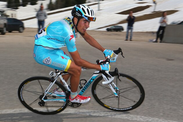 TRENTO, ITALY - APRIL 25:  Mikel Landa of Spain and Astana Pro Racing heads towards the summit of Vason Monte-Bondone and the stage victory during stage four of the Giro del Trentino from Val Daone to Monte Bondone on April 25, 2014 in Trento, Italy.  (Photo by Michael Steele - Velo/Getty Images)