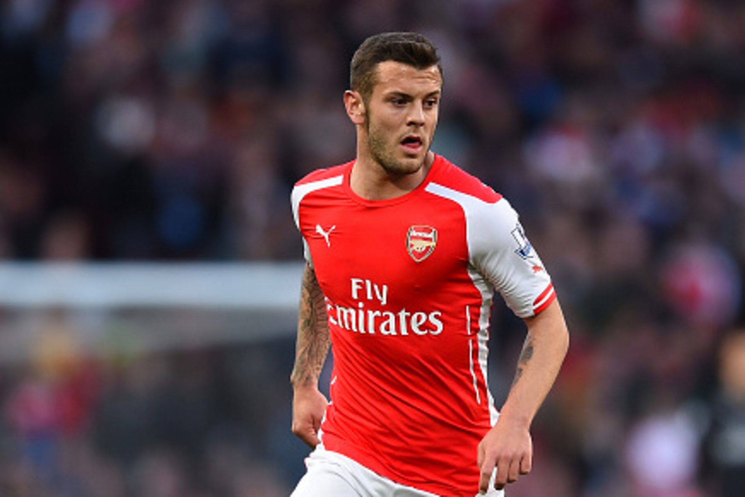 LONDON, ENGLAND - MAY 20:  Jack Wilshere of Arsenal in action during the Barclays Premier League match between Arsenal and Sunderland at Emirates Stadium on May 20, 2015 in London, England.  (Photo by Shaun Botterill/Getty Images)