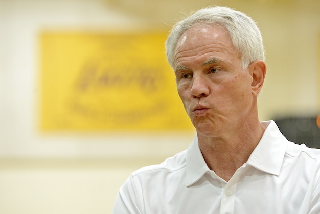 Jul 24, 2014; El Segundo, CA, USA; Los Angeles Lakers general manager Mitch Kupchak during a press conference at theToyota Sports Center. Mandatory Credit: Jayne Kamin-Oncea-USA TODAY Sports