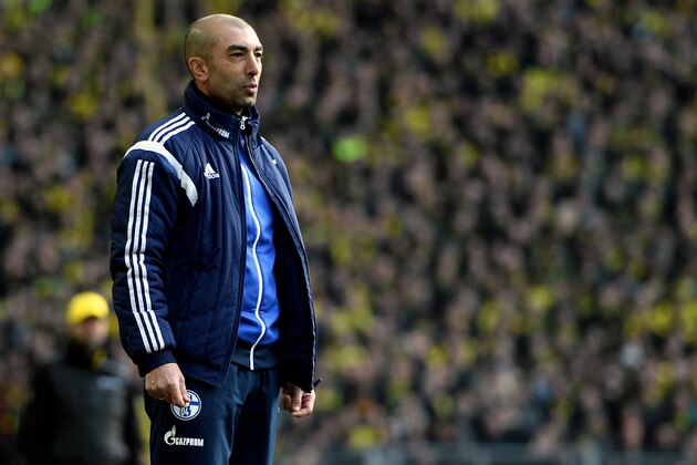 DORTMUND, GERMANY - FEBRUARY 28:  Head coach Roberto Di Matteo of Schalke looks on during the Bundesliga match between Borussia Dortmund and FC Schalke 04 at Signal Iduna Park on February 28, 2015 in Dortmund, Germany.  (Photo by Sascha Steinbach/Getty Images for MAN)