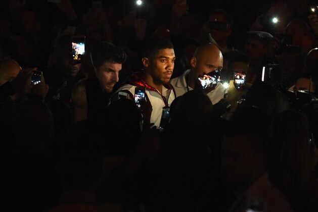BIRMINGHAM, ENGLAND - MAY 09:  Anthony Joshua enters the ring as he fights Raphael Zumbano Love during the Heavyweight Contest during Resurrection Fight Night at Barclaycard Arena on May 9, 2015 in Birmingham, England.  (Photo by Christopher Lee/Getty Images)
