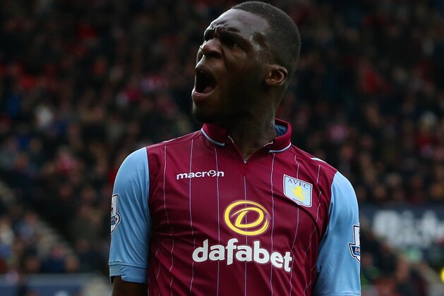 SUNDERLAND, ENGLAND - MARCH 14:  Christian Benteke of Aston Villa celebrates scoring their fourth goal during the Barclays Premier League match between Sunderland and Aston Villa at Stadium of Light on March 14, 2015 in Sunderland, England.  (Photo by Jan Kruger/Getty Images)