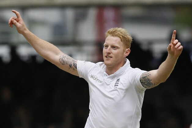 England's Ben Stokes celebrates taking the wicket of New Zealand's captain Brendon McCullum during the fifth day of the first Test match between England and New Zealand at Lord's cricket ground in London, Monday, May 25, 2015. (AP Photo/Kirsty Wigglesworth)