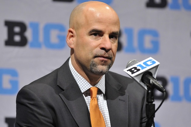 Oct 31, 2013; Rosemont, IL, USA; Illinois Fighting Illini women's head coach Matt Bollant speaks during Big Ten Media Day at the Hyatt Regency O'Hare. Mandatory Credit: David Banks-USA TODAY Sports