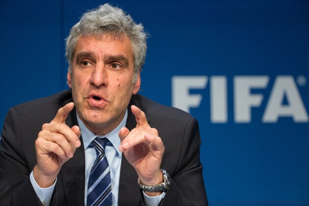 ZURICH, SWITZERLAND - MAY 27: FIFA Director of Communications Walter de Gregorio attends a press conference  at the FIFA headquarters on May 27, 2015 in Zurich, Switzerland. Swiss police on Wednesday raided a Zurich hotel to detain top FIFA football officials as part of a US investigation. (Photo by Philipp Schmidli/Getty Images)