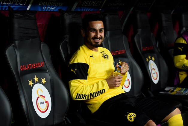 ISTANBUL, TURKEY - OCTOBER 22:  Substitute Ilkay Gundogan of Borussia Dortmund looks on from the bench during UEFA Champions League Group D match between Galatasaray and Borussia Dortmund at Turk Telekom Arena on October 22, 2014 in Istanbul, Turkey.  (Photo by Lars Baron/Getty Images)