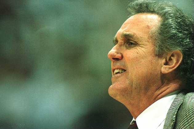 14 Mar 1996:  Head coach Bill Foster of Virginia Tech watches as his team pulls ahead of Wisconsin-Green Bay in the second half of the Midwest Region NCAA Men''s Basketball Tournament first round game played at Renunion Arena in Dallas, Texas. Virginia Tec
