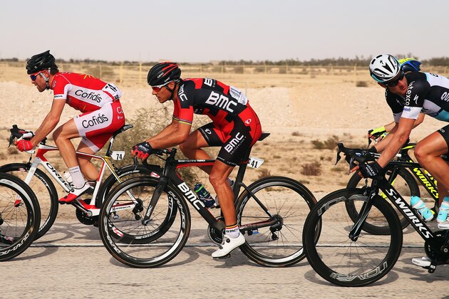AL MADINAT AL SHAMAL, QATAR - FEBRUARY 12:  Philippe Gilbert of Belgium and the BMC Racing Team in action during stage five of the 2015 Tour of Qatar, a 153km road stage from Al Zubarah Fort to Al Madinat Al Shamal on February 12, 2015 in Al Madinat Al Shamal, Qatar.  (Photo by Bryn Lennon/Getty Images)