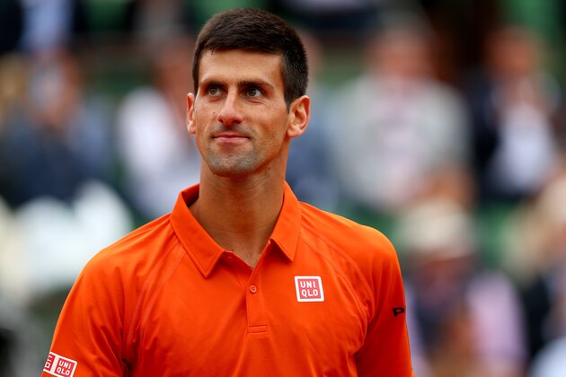 PARIS, FRANCE - MAY 26:  Novak Djokovic of Serbia looks on following his victory in his Men's Singles match against Jarkko Nieminen of Finland on day three of the 2015 French Open at Roland Garros on May 26, 2015 in Paris, France.  (Photo by Clive Brunskill/Getty Images)