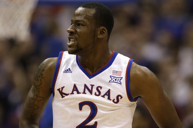 Kansas forward Cliff Alexander (2) during the second half of an NCAA college basketball game against UC Santa Barbara in Lawrence, Kan., Friday, Nov. 14, 2014. Kansas defeated UC Santa Barbara 69-59. (AP Photo/Orlin Wagner)