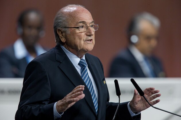 ZURICH, SWITZERLAND - MAY 29: FIFA President Joseph S. Blatter gives a speech during the 65th FIFA Congress at Hallenstadion on May 29, 2015 in Zurich, Switzerland. (Photo by Philipp Schmidli/Getty Images)