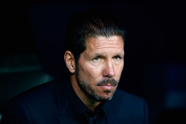 MADRID, SPAIN - APRIL 22:  Diego Simeone looks on prior to the UEFA Champions League quarter-final second leg match between Real Madrid CF and Club Atletico de Madrid at Bernabeu on April 22, 2015 in Madrid, Spain  (Photo by Clive Rose/Getty Images)