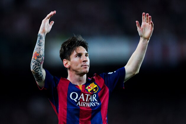 BARCELONA, SPAIN - MAY 30:  Lionel Messi of FC Barcelona celebrates after scoring the opening goal during the Copa del Rey Final match between FC Barcelona and Athletic Club at Camp Nou on May 30, 2015 in Barcelona, Spain.  (Photo by David Ramos/Getty Images)