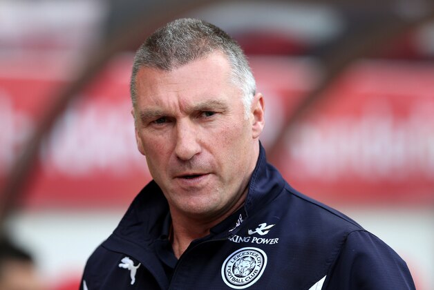 Leicester City's manager Nigel Pearson awaits the start of their English Premier League soccer match between Sunderland and Leicester City at the Stadium of Light, Sunderland, England, Saturday, May 16, 2015. (AP Photo/Scott Heppell)