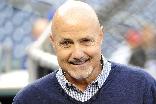 Apr 8, 2015; Washington, DC, USA; Washington Nationals general manager Mike Rizzo on the field before the game between the Washington Nationals and New York Mets at Nationals Park. Mandatory Credit: Brad Mills-USA TODAY Sports