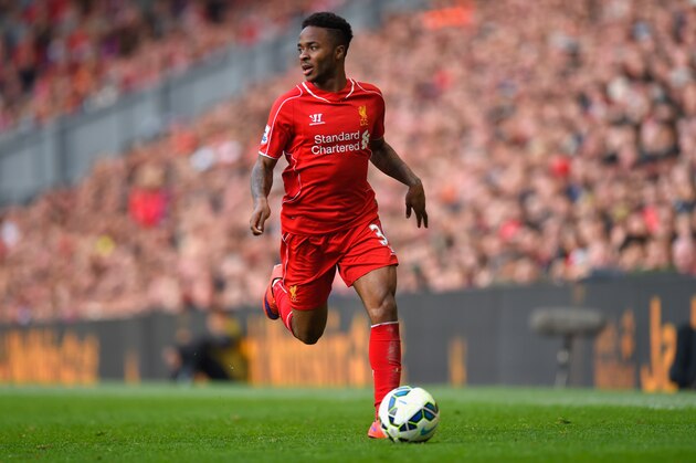 LIVERPOOL, ENGLAND - MAY 16:  Raheem Sterling of Liverpool in action during the Barclays Premier League match betrween Liverpool and Crystal Palace at Anfield on May 16, 2015 in Liverpool, England.  (Photo by Stu Forster/Getty Images)