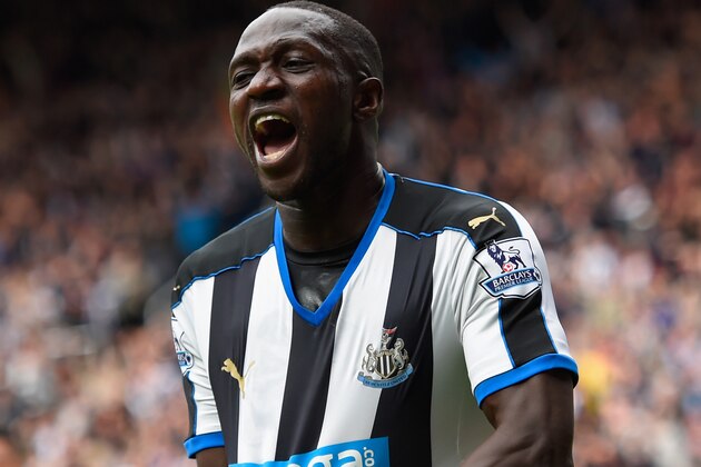 NEWCASTLE UPON TYNE, ENGLAND - MAY 24:  Moussa Sissoko celebrates after scoring the opening goal for Newcastle during the Barclays Premier League match between Newcastle United and West Ham United at St James' Park on May 24, 2015 in Newcastle upon Tyne, England.  (Photo by Stu Forster/Getty Images)
