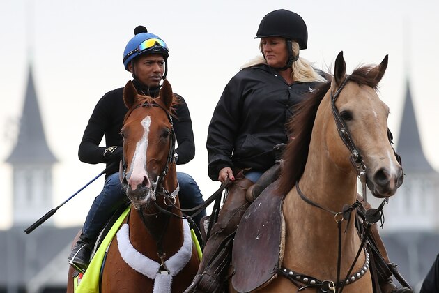 LOUISVILLE, KY - APRIL 30: Frammento goes over the track during morning training for the Kentucky Derby at Churchill Downs on April 30, 2015 in Louisville, Kentucky. (Photo by Chris Graythen/Getty Images) LOUISVILLE, KY - APRIL 30: Frammento goes over the track during morning training for the Kentucky Derby at Churchill Downs on April 30, 2015 in Louisville, Kentucky. (Photo by Chris Graythen/Getty Images)