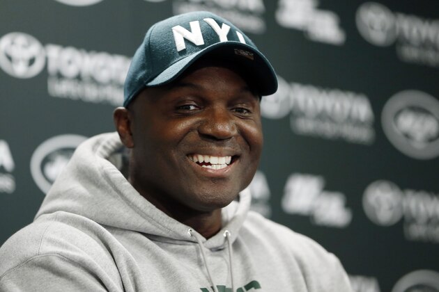 New York Jets head coach Todd Bowles speaks to reporters during an NFL football news conference, Wednesday, May 20, 2015, in Florham Park, N.J. (AP Photo/Julio Cortez)