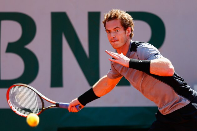 PARIS, FRANCE - JUNE 03: Andy Murray of Great Britain plays a forehand in his Men's quarter final match against David Ferrer of Spain on day eleven of the 2015 French Open at Roland Garros on June 3, 2015 in Paris, France. (Photo by Julian Finney/Getty Images) PARIS, FRANCE - JUNE 03: Andy Murray of Great Britain plays a forehand in his Men's quarter final match against David Ferrer of Spain on day eleven of the 2015 French Open at Roland Garros on June 3, 2015 in Paris, France. (Photo by Julian Finney/Getty Images)
