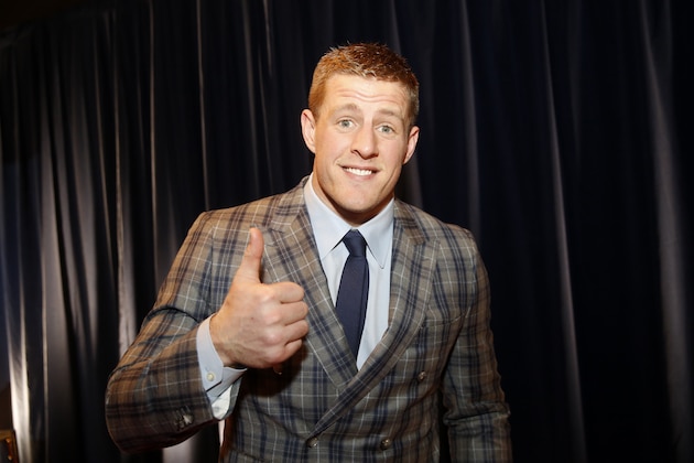 J.J. Watt, of the Houston Texans, winner of the AP defensive player of the year award, backstage at the 4th annual NFL Honors at the Phoenix Convention Center Symphony Hall on Saturday, Jan. 1, 2015. (Photo by Colin Young-Wolff/Invision for NFL/AP Images)