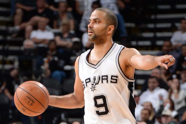 SAN ANTONIO, TEXAS - April 30: Tony Parker #9 of the San Antonio Spurs looks to move the ball against the Los Angeles Clippers during Game Six of the Western Conference Quarterfinals during the NBA Playoffs on April 30, 2015 at Barclays Center in San Antonio, Texas.  NOTE TO USER: User expressly acknowledges and agrees that, by downloading and or using this Photograph, user is consenting to the terms and conditions of the Getty Images License Agreement.  Mandatory Copyright Notice: Copyright 2015 NBAE (Photo by Andrew D. Bernstein/NBAE via Getty Images)