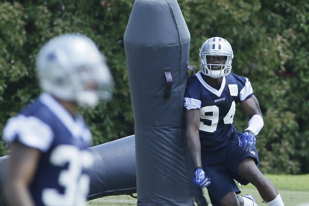 Dallas Cowboys defensive end Randy Gregory (94) runs a drill during an NFL football organized team activity,  Wednesday, June 3, 2015, in Irving, Texas. (AP Photo/LM Otero)