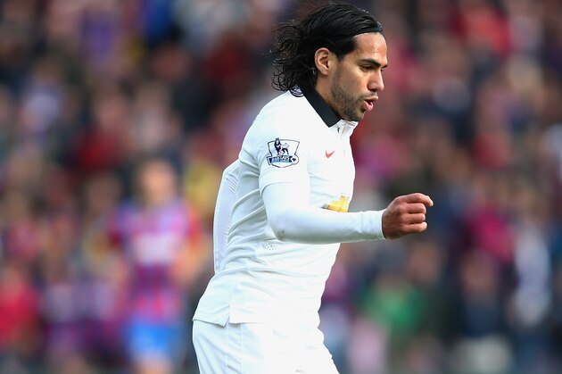 LONDON, ENGLAND - MAY 09:  Radamel Falcao of Manchester United in action during the Barclays Premier League match between Crystal Palace and Manchester United at Selhurst Park on May 9, 2015 in London, England.  (Photo by Ian Walton/Getty Images)