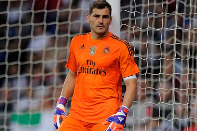 MADRID, SPAIN - MAY 23:  Iker Casillas of Real Madrid reacts during the La Liga match between Real Madrid CF and Getafe CF at Estadio Santiago Bernabeu on May 23, 2015 in Madrid, Spain.  (Photo by Denis Doyle/Getty Images)