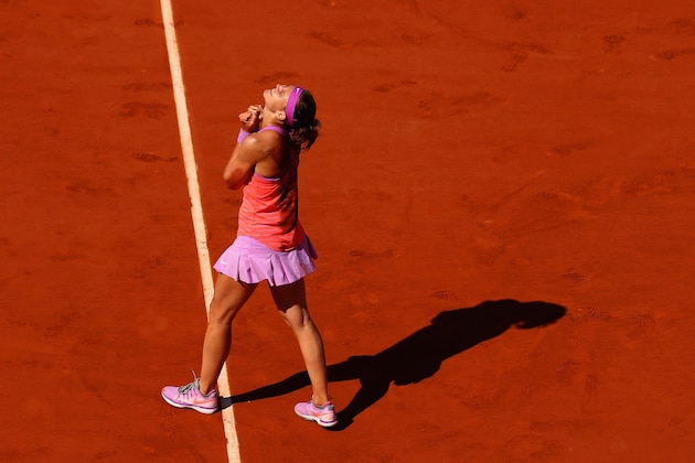 PARIS, FRANCE - JUNE 04: Lucie Safarova of Czech Repbulic celebrates winning in her Women's Semi final match against Ana Ivanovic of Serbia on day twelve of the 2015 French Open at Roland Garros on June 4, 2015 in Paris, France. (Photo by Clive Brunskill/Getty Images) PARIS, FRANCE - JUNE 04: Lucie Safarova of Czech Repbulic celebrates winning in her Women's Semi final match against Ana Ivanovic of Serbia on day twelve of the 2015 French Open at Roland Garros on June 4, 2015 in Paris, France. (Photo by Clive Brunskill/Getty Images)