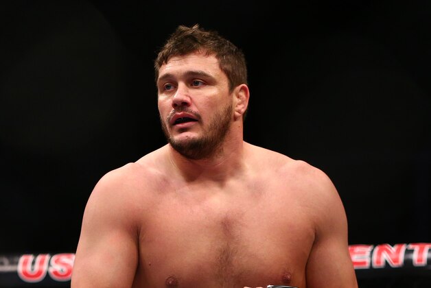 December 13, 2014; Phoenix, AZ, USA; Matt Mitrione fights Gabriel Gonzaga during UFC Fight Night at US Airways Center. Mandatory Credit: Mark J. Rebilas-USA TODAY Sports