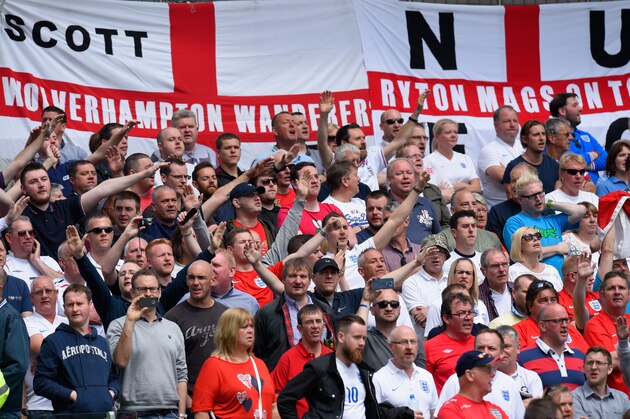 DUBLIN, IRELAND - JUNE 07:  England fanssing the national anthem before the International friendly match between Ireland and England at Aviva Stadium on June 7, 2015 in Dublin, Ireland.  (Photo by Stu Forster/Getty Images)