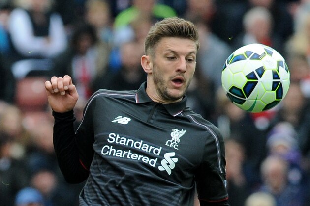 Liverpool's Adam Lallana during the English Premier League soccer match between Stoke City and Liverpool at the Britannia Stadium, Stoke on Trent, England, Sunday, May 24, 2015. (AP Photo/Rui Vieira)
