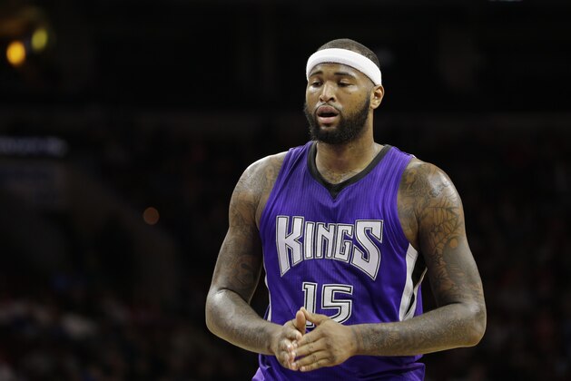 Sacramento Kings' DeMarcus Cousins in action during an NBA basketball game against the Philadelphia 76ers, Friday, March 13, 2015, in Philadelphia. (AP Photo/Matt Slocum)