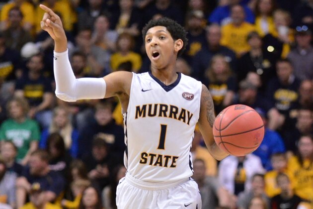 Murray State's Cameron Payne calls for a play against UTEP in the first half of a NCAA basketball NIT game at the CFSB Center against UTEP in Murray, Ky., Tuesday, March 17, 2014. (AP Photo/Stephen Lance Dennee)