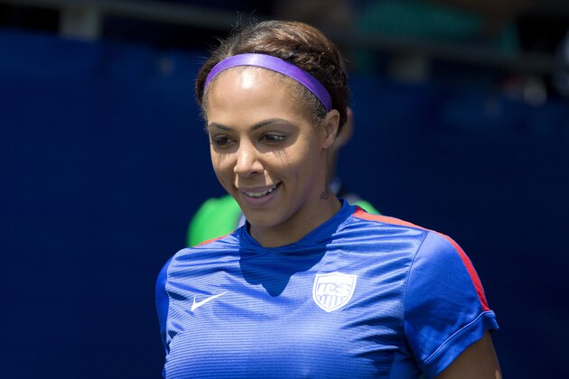 SAN JOSE, CA - MAY 10:  Forward Sydney Leroux #2 of the United States walks onto the pitch for an international friendly match against Ireland on May 10, 2015 at Avaya Stadium in San Jose, California.  The U.S. won 3-0.  (Photo by Brian Bahr/Getty Images)
