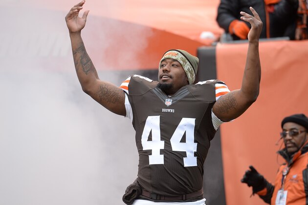 CLEVELAND, OH - NOVEMBER 16:  Ben Tate #44 of the Cleveland Browns is introduced prior to the game against the Houston Texans at FirstEnergy Stadium on November 16, 2014 in Cleveland, Ohio.  (Photo by Jason Miller/Getty Images)