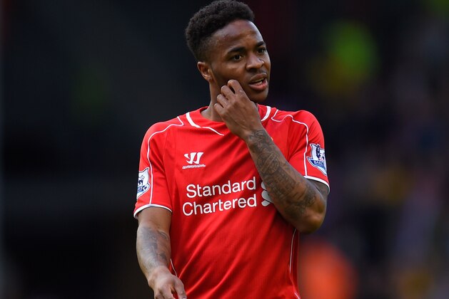 LIVERPOOL, ENGLAND - MAY 16: Raheem Sterling of Liverpool reacts during the Barclays Premier League match betrween Liverpool and Crystal Palace at Anfield on May 16, 2015 in Liverpool, England. (Photo by Stu Forster/Getty Images) LIVERPOOL, ENGLAND - MAY 16: Raheem Sterling of Liverpool reacts during the Barclays Premier League match betrween Liverpool and Crystal Palace at Anfield on May 16, 2015 in Liverpool, England. (Photo by Stu Forster/Getty Images)