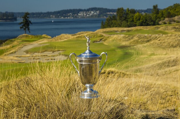 U.S. Open Trophy at Chambers Bay