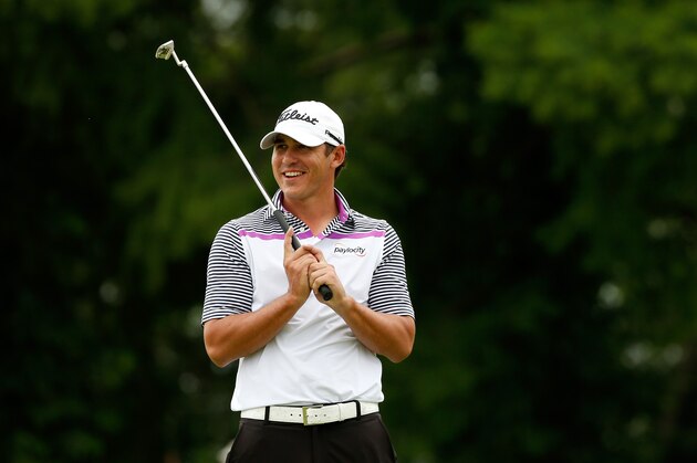 IRVING, TX - MAY 29:  Brooks Koepka smiles on the 12th hole during Round Two of the AT&T Byron Nelson at the TPC Four Seasons Resort Las Colinas on May 29, 2015 in Irving, Texas.  (Photo by Tom Pennington/Getty Images)