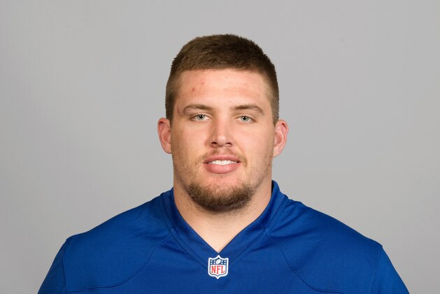 This is a 2014 photo of Weston Richburg of the New York Giants NFL football team. This image reflects the New York Giants active roster as of Monday, June 23, 2014 when this image was taken. (AP Photo)