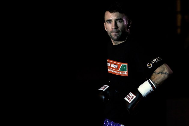 LIEGE, BELGIUM - DECEMBER 14:  Lee Haskins of England looks on prior to his bout against Stephane Jamoye of Belgium in their European Boxing Union Bantamweight Title Fight at the Ville de Herstal on December 14, 2012 in Liege, Belgium.  (Photo by Dean Mouhtaropoulos/Getty Images)