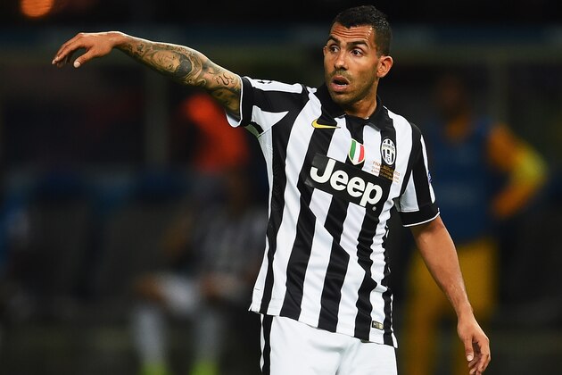 BERLIN, GERMANY - JUNE 06: Carlos Tevez of Juventus gestures during the UEFA Champions League Final between Juventus and FC Barcelona at Olympiastadion on June 6, 2015 in Berlin, Germany.  (Photo by Laurence Griffiths/Getty Images)