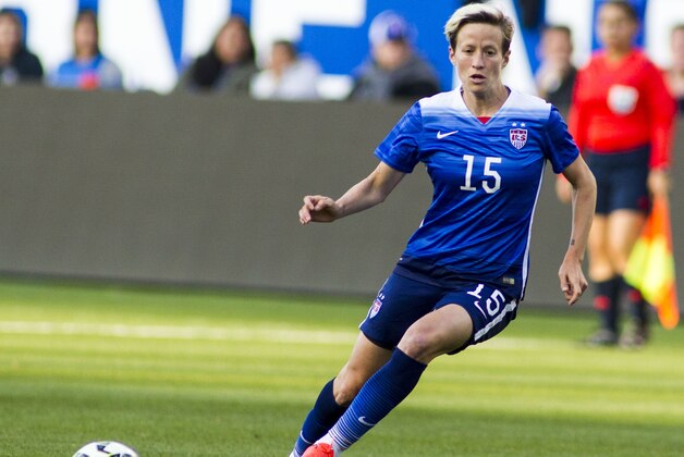 The United States’ midfielder Megan Rapinoe #15 in action during a soccer friendly match against Mexico, on Sunday May 17, 2015, at StubHub Center? in Carson, Calif. The U.S. won 5-1. AP Photo/Ringo H.W. Chiu)